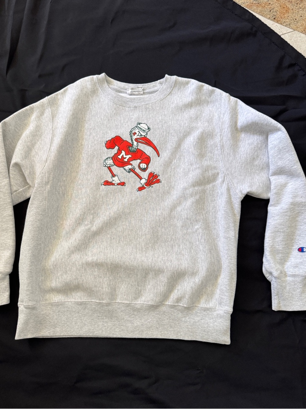 University of Miami, Champion Heather Gray Crewneck